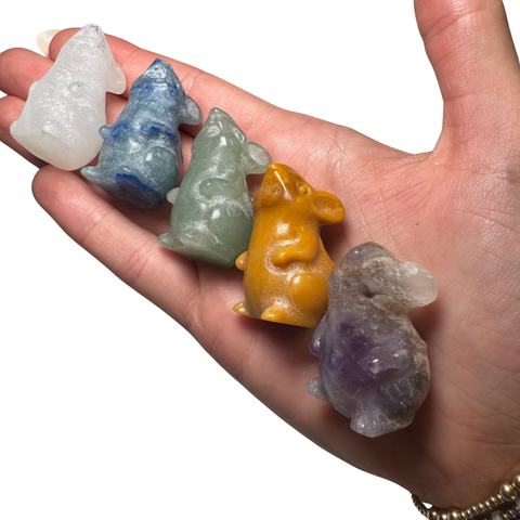 Mini Mouse Carving - Gemstone Mouse Carving - Crystal Mouse Carving