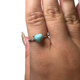 Sterling Silver Adjustable Gemstone Ring - Over 90 Options - Natural Crystal Ring