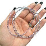 28" Long Faceted Gemstone Necklace - Dainty and Long Crystal Necklace - Magnetic Clasp Necklace