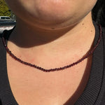3mm Faceted Gemstone Necklace, Dainty Crystal Necklace, Natural Gemstone Necklace, Facet Gemstone Necklace