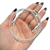 28" Long Faceted Gemstone Necklace - Dainty and Long Crystal Necklace - Magnetic Clasp Necklace