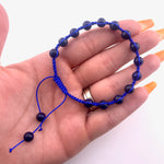 Braided Lapis Lazuli Bracelet, Lapis Lazuli Corded Bracelet, Lapis Lazuli Adjustable Bracelet, B-87