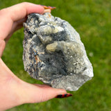 Fluorite with Fuzzy Jamesonite - China