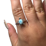 Sterling Silver Adjustable Gemstone Ring - Over 90 Options - Natural Crystal Ring