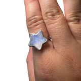 Sterling Silver Adjustable Gemstone Ring - Over 90 Options - Natural Crystal Ring