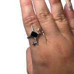 Sterling Silver Adjustable Gemstone Ring - Over 90 Options - Natural Crystal Ring