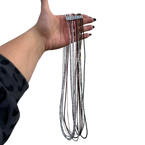 28" Long Faceted Gemstone Necklace - Dainty and Long Crystal Necklace - Magnetic Clasp Necklace