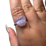 Sterling Silver Adjustable Gemstone Ring - Over 90 Options - Natural Crystal Ring