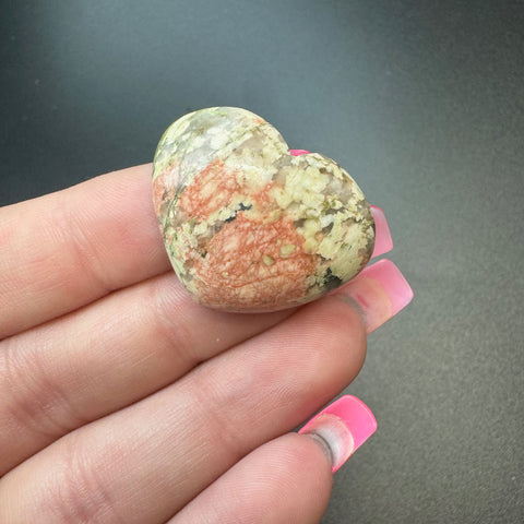 25g Unakite Heart Cabochons, Bulk or Wholesale Unakite Heart Cabochons, Unakite Heart Cabochon