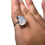 Sterling Silver Adjustable Gemstone Ring - Over 90 Options - Natural Crystal Ring