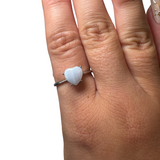 Sterling Silver Adjustable Gemstone Ring - Over 90 Options - Natural Crystal Ring