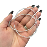2mm Super Dainty Gemstone Faceted Necklace - 16-18" Faceted Crystal Necklace - Authentic Crystal Necklace Dainty