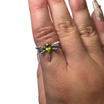 Sterling Silver Adjustable Gemstone Ring - Over 90 Options - Natural Crystal Ring