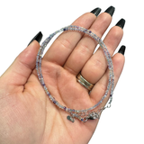 2mm Super Dainty Gemstone Faceted Necklace - 16-18" Faceted Crystal Necklace - Authentic Crystal Necklace Dainty