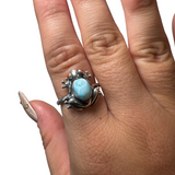 Sterling Silver Adjustable Gemstone Ring - Over 90 Options - Natural Crystal Ring