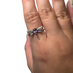Sterling Silver Adjustable Gemstone Ring - Over 90 Options - Natural Crystal Ring