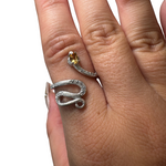 Sterling Silver Adjustable Gemstone Ring - Over 90 Options - Natural Crystal Ring