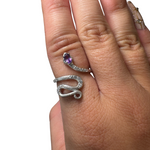 Sterling Silver Adjustable Gemstone Ring - Over 90 Options - Natural Crystal Ring