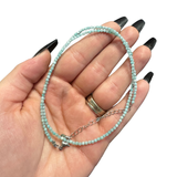 2mm Super Dainty Gemstone Faceted Necklace - 16-18" Faceted Crystal Necklace - Authentic Crystal Necklace Dainty