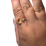 Sterling Silver Adjustable Gemstone Ring - Over 90 Options - Natural Crystal Ring