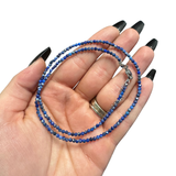 2mm Super Dainty Gemstone Faceted Necklace - 16-18" Faceted Crystal Necklace - Authentic Crystal Necklace Dainty