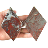 Jaspillite Diamond on Stand - Red Jasper and Hematite Diamond