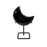 Black Tourmaline Moon on Stand - Polished Black Tourmaline