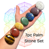 7pc Chakra Palm Stone Set - Crystal Palm Stone Set - Gemstone Palm Stone Chakra Bundle