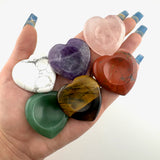 Gemstone Heart Worry Stone, Heart Worry Stone, Heart Worry with Divot, Heart Worry Stone with Thumb Indent