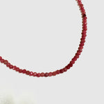 3mm Faceted Gemstone Necklace, Dainty Crystal Necklace, Natural Gemstone Necklace, Facet Gemstone Necklace