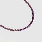 3mm Faceted Gemstone Necklace, Dainty Crystal Necklace, Natural Gemstone Necklace, Facet Gemstone Necklace