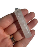 Gemstone Cylinder Pendant, Crystal Cylinder Pendant, Long Gemstone Pendant