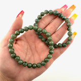 Green Jade Round Bracelet, 7-8mm Jade Bracelet, Quality Jade Bracelet, A-12