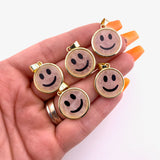 Rose Quartz Smile Pendant, Gold Plated Rose Quartz Pendant, Happy Rose Quartz Pendant, Dainty Rose Quartz Smile Charm, B-95