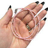 2mm Super Dainty Gemstone Faceted Necklace - 16-18" Faceted Crystal Necklace - Authentic Crystal Necklace Dainty