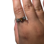 Sterling Silver Adjustable Gemstone Ring - Over 90 Options - Natural Crystal Ring