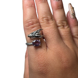 Sterling Silver Adjustable Gemstone Ring - Over 90 Options - Natural Crystal Ring