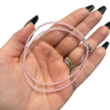 2mm Super Dainty Gemstone Faceted Necklace - 16-18" Faceted Crystal Necklace - Authentic Crystal Necklace Dainty