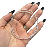 2mm Super Dainty Gemstone Faceted Necklace - 16-18" Faceted Crystal Necklace - Authentic Crystal Necklace Dainty
