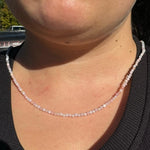 3mm Faceted Gemstone Necklace, Dainty Crystal Necklace, Natural Gemstone Necklace, Facet Gemstone Necklace