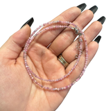 2mm Super Dainty Gemstone Faceted Necklace - 16-18" Faceted Crystal Necklace - Authentic Crystal Necklace Dainty