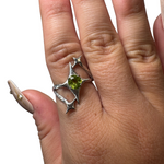 Sterling Silver Adjustable Gemstone Ring - Over 90 Options - Natural Crystal Ring