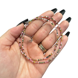 2mm Super Dainty Gemstone Faceted Necklace - 16-18" Faceted Crystal Necklace - Authentic Crystal Necklace Dainty