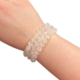 White Phantom Quartz Bracelet - Quartz Phantom Bracelet - 8mm Quartz Bracelet - High Quality