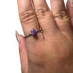 Sterling Silver Adjustable Gemstone Ring - Over 90 Options - Natural Crystal Ring