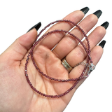 2mm Super Dainty Gemstone Faceted Necklace - 16-18" Faceted Crystal Necklace - Authentic Crystal Necklace Dainty