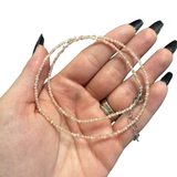 2mm Super Dainty Gemstone Faceted Necklace - 16-18" Faceted Crystal Necklace - Authentic Crystal Necklace Dainty