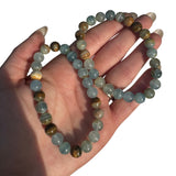 8mm Blue Onyx Bracelet, Aquatine Calcite Bracelet, Blue Lemurian Calcite Bracelet, GC-16