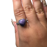 Sterling Silver Adjustable Gemstone Ring - Over 90 Options - Natural Crystal Ring