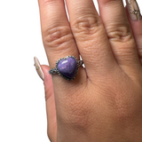 Sterling Silver Adjustable Gemstone Ring - Over 90 Options - Natural Crystal Ring